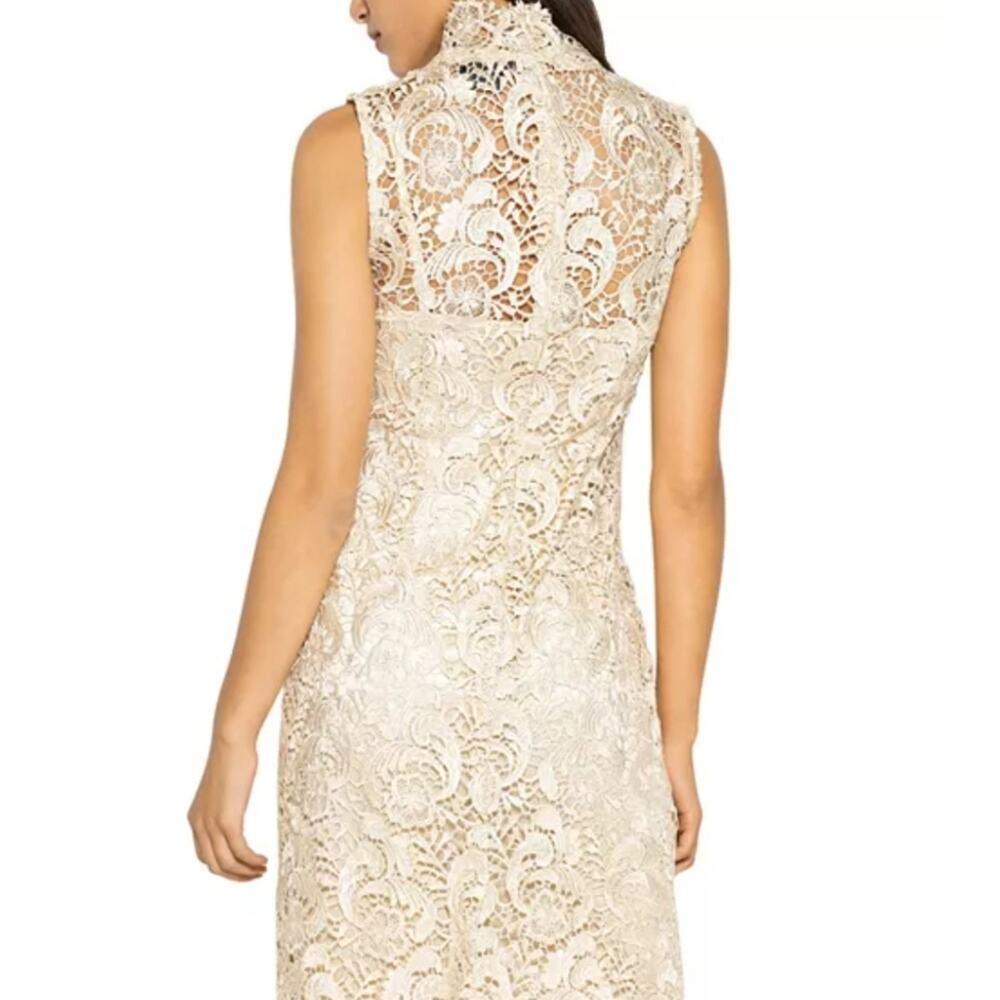 NWOT GRACIA Champagne Floral Lace Cocktail Sheath Dress Wedding Guest Elegant - Picture 3 of 16